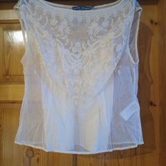 Ralph Lauren Embroidered Ivory Top