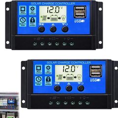 2PCS Solar Charge Controller 30A 12V 24V LCD