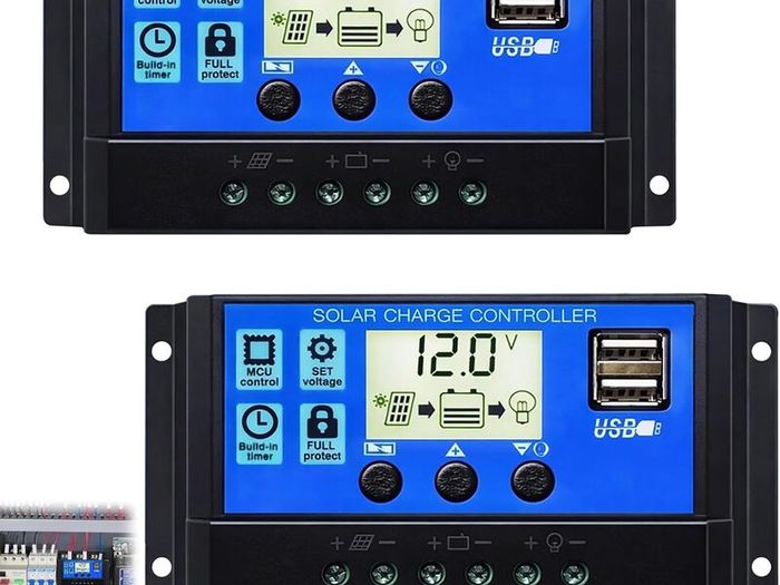 1. 2 Pack 30A Solar Panel Charge Controller 12V 24V