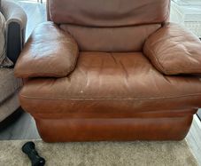 Leather electric recliner.