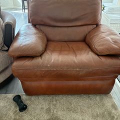 Leather electric recliner.