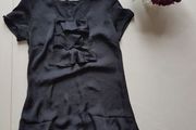Black ruffle silky top size 8