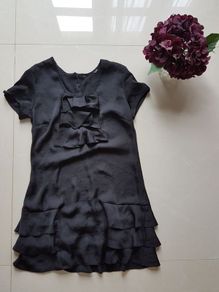 Black ruffle silky top size 8