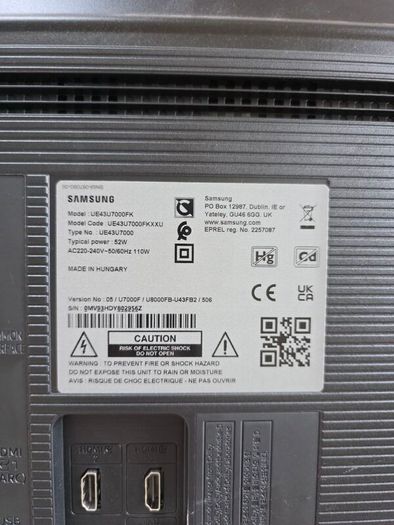 Samsung 43' 4K HDR Smart TV