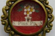 Antique Religious Reliquary Relic  Reliquary S.Pius Pp. X Pope Pius