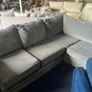 Grey corduroy corner sofa set Image 2