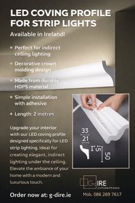 LED Lighting Coving DL50 Indirect LED Ceiling Moulding  2m Length