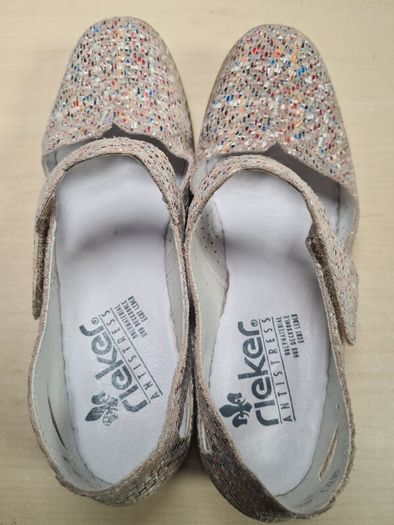 womens RIEKER closed toe sandals mary jane shoes flats multicoloured Size UK 6.5 EU 40 (AT1)