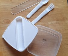 New School Lunch Box with Cutlery - BPA Free - Size in Pics - #
