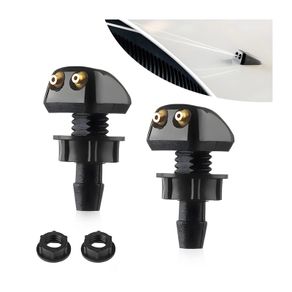 2pcs Universal Car Windshield Washer Nozzle Engine Hood Wiper Straight Column Spray Nozzle Spray Head Car Jet Wiper Accessories