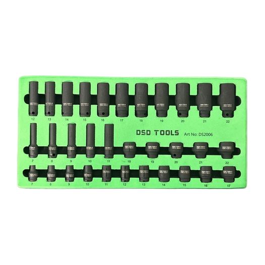 DSD Tools 32-Piece 3/8" Impact Socket Set