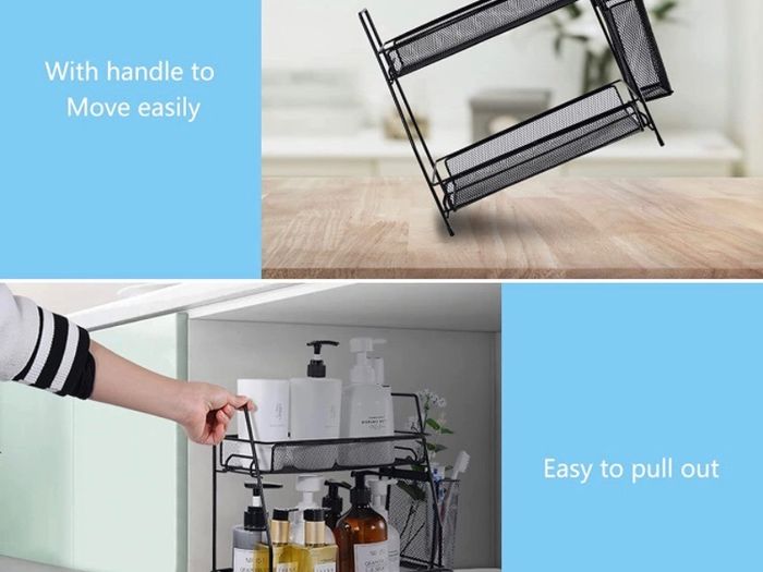 Countertop organizer for bathroom counter, the organizer for bedroom, spice rack organizer for kitchen counter shelf with small basket