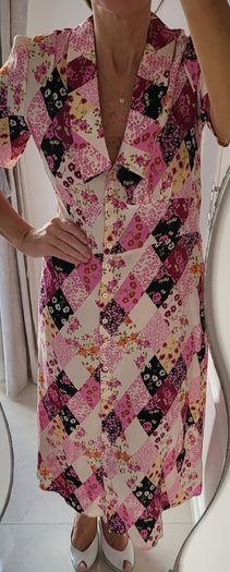 Nobody's Child pink floral midi Sz 14UK