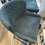 Pair of Teal Velvet Quilted Dining Chairs Image 2