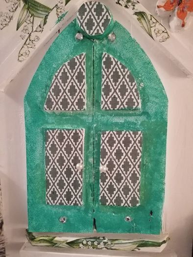 Whimsical hobbit/fairy door shelf unit