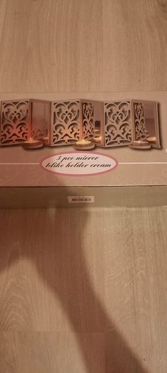 3 pcs mirror t-light holder black
