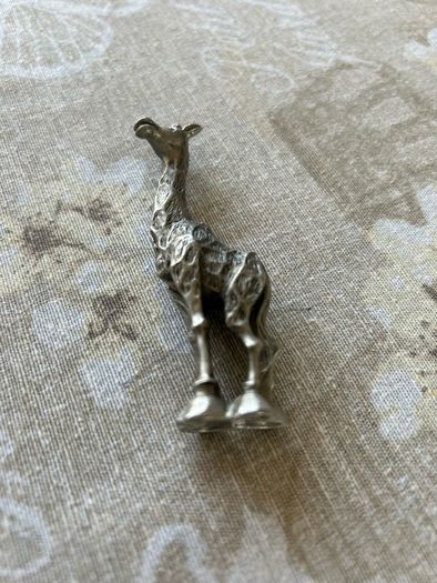 Miniature Figurine Pewter Giraffe