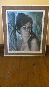Vintage J.H. Lynch Tina Glazed Print Large 61x71cm Original Mid Century Retro Art