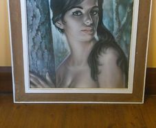 Vintage J.H. Lynch Tina Glazed Print Large 61x71cm Original Mid Century Retro Art