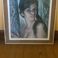Vintage J.H. Lynch Tina Glazed Print Large 61x71cm Original Mid Century Retro Art
