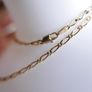 Vintage Solid 9Ct Yellow Gold 375 Figaro Necklace Chain ,  length 16" - 3,7g Image 4