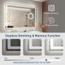 LED Bathroom Mirror Bluetooth Speakers Antifog Light Memory Function Image 10