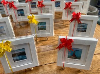 4 INCH Square framed prints of Dublin Seascapes, A, by artist Helen Mathews