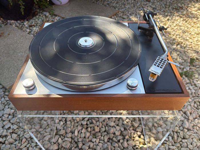 Absolutely immaculate factory condition Thorens Td 150 Mark II. With original side cut dust cover in incredible condition after 55 years. Hand-built in Switzerland and Germany and one of the most famous and highly-regarded turntables ever made.