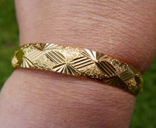 18K-GP gold plated Yellow Gold Bangle Bracelet