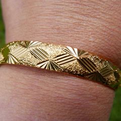 18K-GP gold plated Yellow Gold Bangle Bracelet