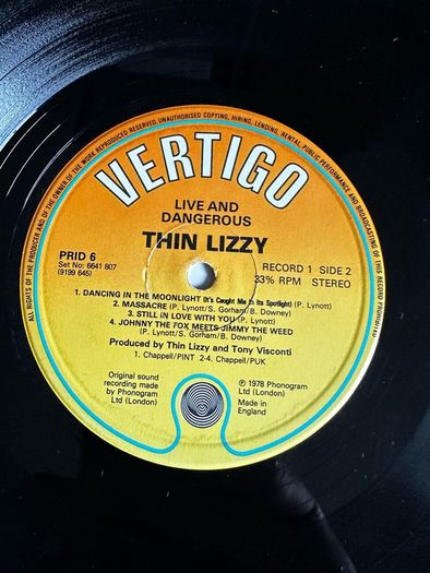 Thin Lizzy Double album live and dangerous in good condition