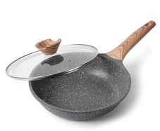 Brand New Non-stick Frying Pan with Lid Coated To 28cm, Granite Pans Nonstick Frying Pan,