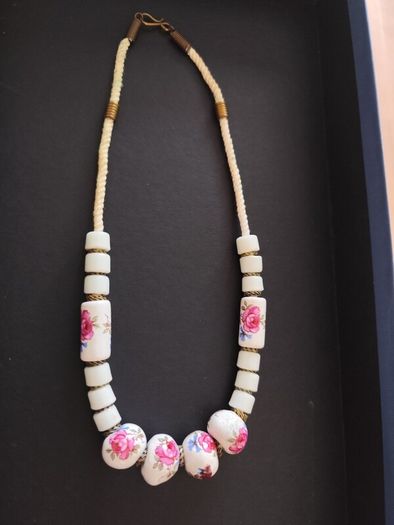 Vintage Necklace Ceramic Beads