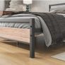 4ft6 Double Bed Frames with Wood Headboard Image 4