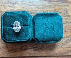 5 Carat oval diamond ring (hidden halo) 18k gold