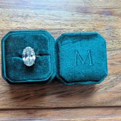 5 Carat oval diamond ring (hidden halo) 18k gold