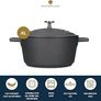 Casserole Dish With Lid, Medium 4L/24 cm, Lightweight Cast Aluminium, Induction Hob And Oven Safe, Black Image 5