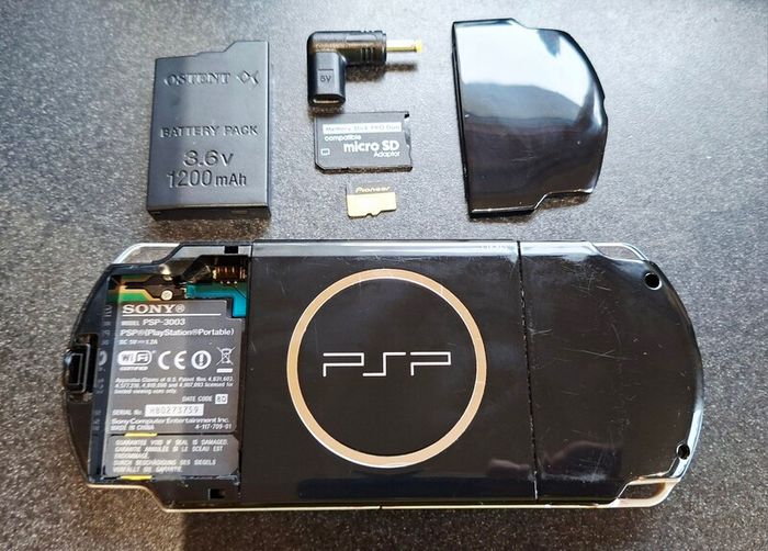 Modded Black PSP Slim 3000 128GB with games