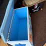 x2 Toy storage boxes Personalized white toy box features a light blue cushioned seat, the name "Jack" and pirate plastic box with lead Image 7