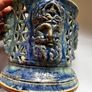 Rare Michael Kennedy Studio Pottery River of Ireland For-Faced Lidded Jar Image 3