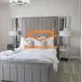 Plush Velvet Hilton Panel Bed With/Without Ottoman Gas Lift Storage bed Image 4