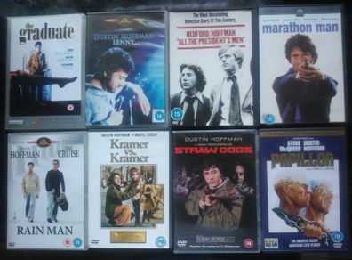 Dustin Hoffman 8 Dvd Lot Lenny,straw Dogs, The Graduate, All The President's Men Etc