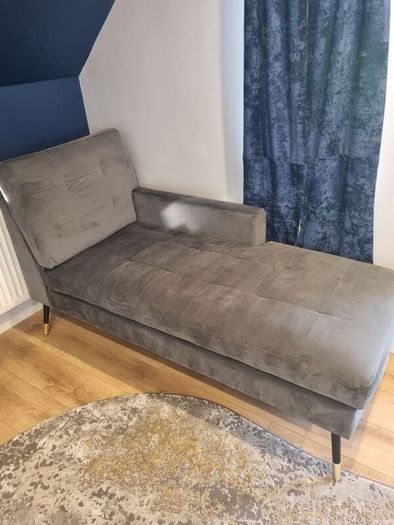 Grey Velvet Chaise