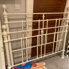 Really Sturdy White Metal 4Ft 6 Double Bed Frame - Can Deliver