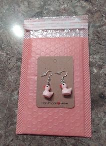 Pink Duck Earrings