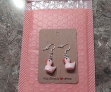 Pink Duck Earrings