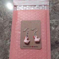 Pink Duck Earrings
