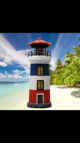 Lighthouse for garden..with revolving solar light at top. Resin