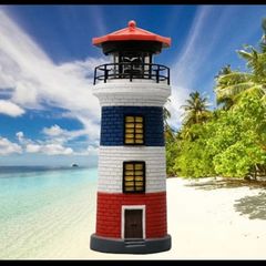 Lighthouse for garden..with revolving solar light at top. Resin