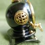 Vintage Brass Black Nautical Diver Helmet Clock -Helmet Quartz Clock Image 4